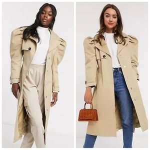 NWOT ASOS Puff Sleeve Trench Coat